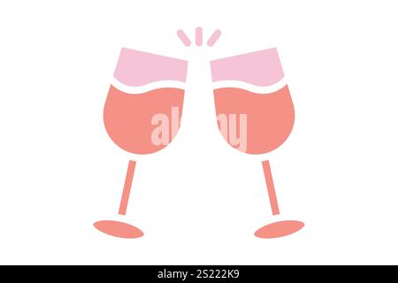 Cheers icon. solid icon style. icon related to party. valentine day elements vector illustration Stock Vector