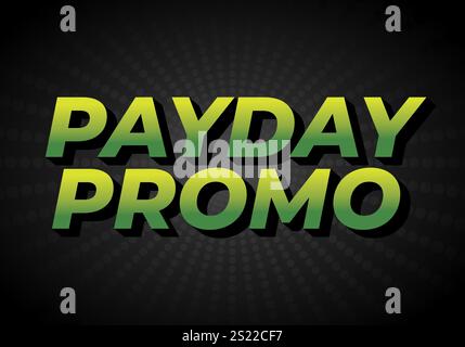 Promo day, text effect design in 3 dimensions style with modern colors, good for ads Stock Vector