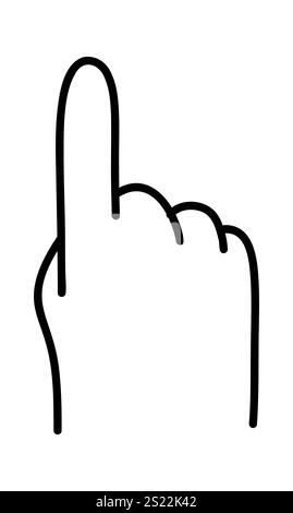 Minimalist Hand Gesture Doodle Icon for UI Design, Interactive Elements, and Educational Projects. Stock Vector
