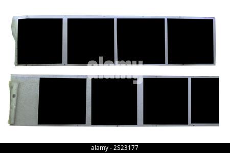 vintage medium  format camera film strip,empty frames for pictures,flat lay. Comeback of analog film photography concept, isolated on white,free copy Stock Photo