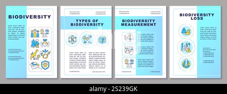 Biodiversity blue gradient brochure template Stock Vector