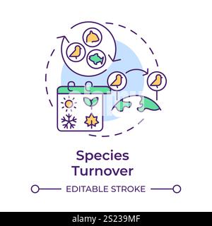 Species turnover multi color concept icon Stock Vector