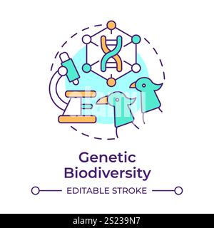 Genetic biodiversity multi color concept icon Stock Vector