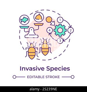 Invasive species multi color concept icon Stock Vector