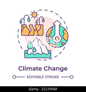 Climate change multi color concept icon Stock Vector