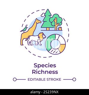 Species richness multi color concept icon Stock Vector