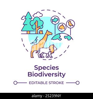 Species biodiversity multi color concept icon Stock Vector