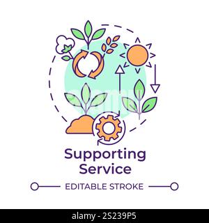 Supporting service multi color concept icon Stock Vector