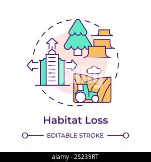 Habitat loss multi color concept icon Stock Vector