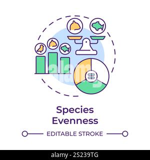 Species evenness multi color concept icon Stock Vector