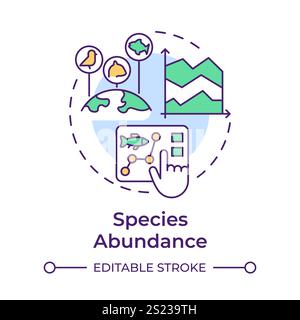 Species abundance multi color concept icon Stock Vector
