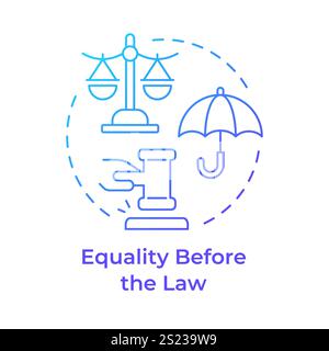 Law equality blue gradient concept icon Stock Vector