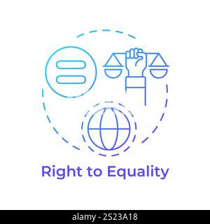 Equality right blue gradient concept icon Stock Vector
