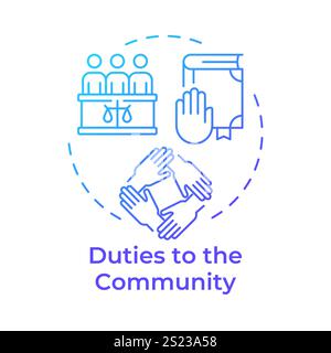 Community duties blue gradient concept icon Stock Vector