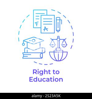 Education right blue gradient concept icon Stock Vector