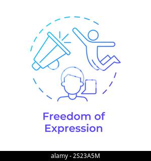 Expression freedom blue gradient concept icon Stock Vector