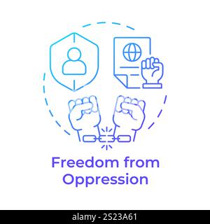 Oppression freedom blue gradient concept icon Stock Vector