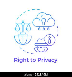 Privacy right blue gradient concept icon Stock Vector