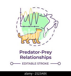 Predator-prey relationships multi color concept icon Stock Vector