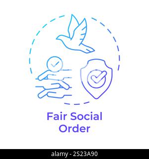 Fair social order blue gradient concept icon Stock Vector