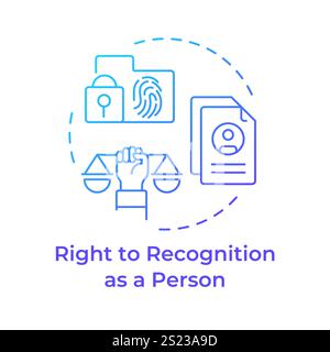 Recognition right blue gradient concept icon Stock Vector
