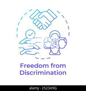 Discrimination freedom blue gradient concept icon Stock Vector