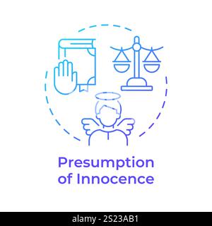 Innocence presumption blue gradient concept icon Stock Vector