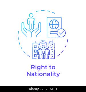 Nationality right blue gradient concept icon Stock Vector