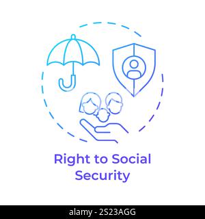 Social security right blue gradient concept icon Stock Vector