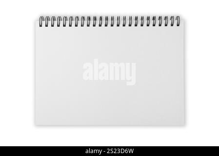Blank notebook with ring spine isolated on white background Stock Photo