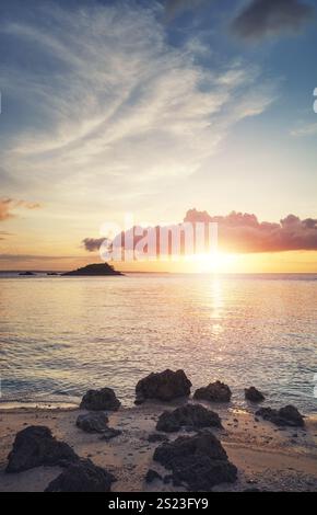 Beautiful sunset on Malapascua Island, Philippines. Stock Photo
