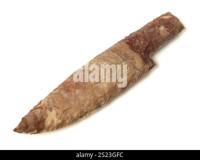 Flintstone Knife Blade isolated on white Background Stock Photo