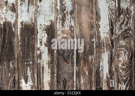 timber wooden panel background, vintage old white paint, peeling aged wall, construction building handmade rustic texture Stock Photo