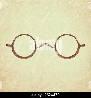 Retro styled image of vintage circular eyeglasses Stock Photo