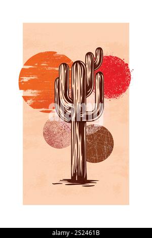 Minimalist Room Decor, Art Collection Design. Vector modern style house decoration. Wood wall art. contemporary graphics. Modern abstract landscape. Stock Vector