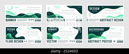 Banner background. Wave header design, social email newsletter or abstract media web layout. Horizontal template. Decorative textured effect backdrop. Stock Vector