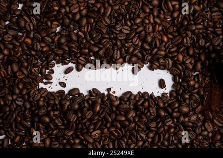 coffee beans frame.Copy space for text. Stock Photo