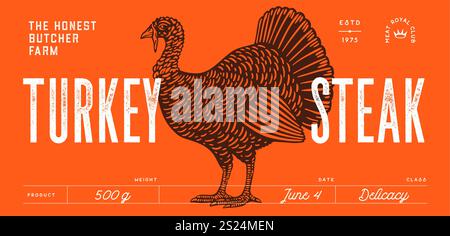 Turkey. Vintage retro print Stock Vector