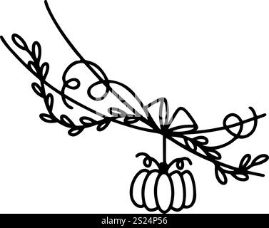 Halloween border with pumpkin, vector illustration perfect for dark and scary design projects Stock Vector