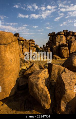 The bizarre landscape stacked boulders and strange rock formations of ...