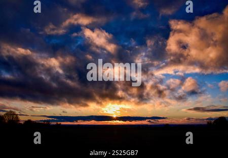 Dramatic sunset over Lincoln Stock Photo