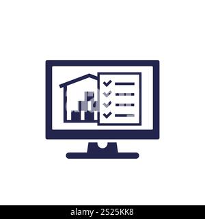 inventory control software icon on white Stock Vector