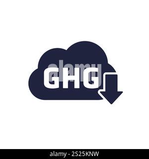 GHG reduction icon, reduce greenhouse gas vector Stock Vector Image ...