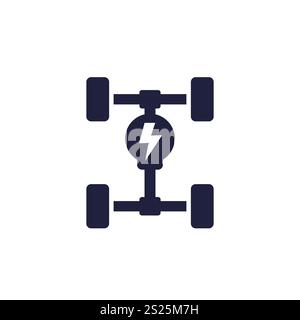 Electric car chassis icon, EV platform pictogram Stock Vector