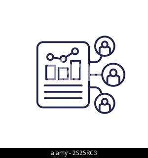 user metrics icon, collecting data line vector Stock Vector