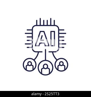 Human-AI interaction icon, Artificial intelligence Stock Vector Image ...