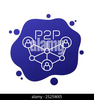 p2p icon, peer-to-peer line vector design Stock Vector