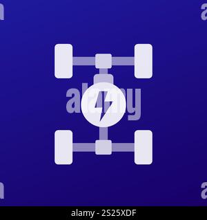 Electric chassis, EV, car platform vector icon Stock Vector
