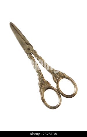 vintage silver plate grape scissors isolated on white background Stock Photo