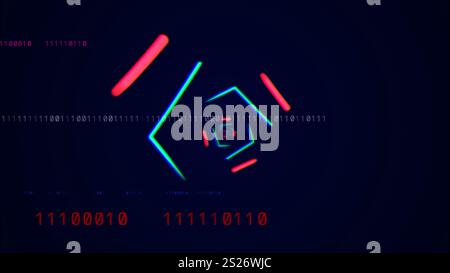 Abstract glow lighting glitch lines Stock Photo